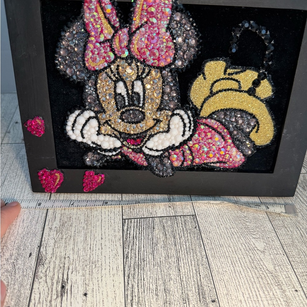 Mickey & Minnie Mouse Rhinestone Book Shelf ArtWork Bedazzled Picture Frame - Picture 13 of 13